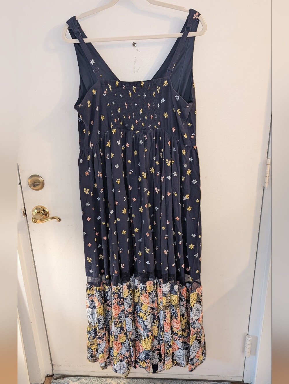 Torrid Navy Floral Tiered Maxi with Multicolor Floral Hem - Picture 6 of 8